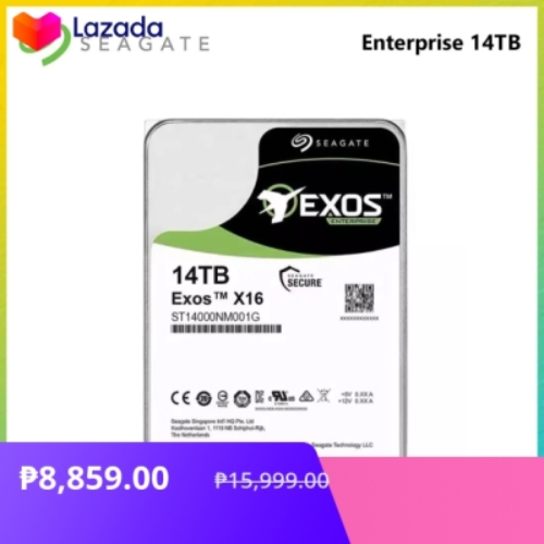 Check out [Ready to Ship] Seagate Enterprise 14TB Galax...at 45% off!₱8,859.00 only!Get it on Lazada now!