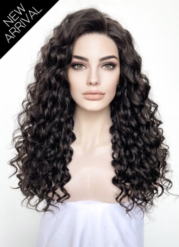 Brunette Spiral Curly Lace Front Synthetic Wig LF1310 | Brunette