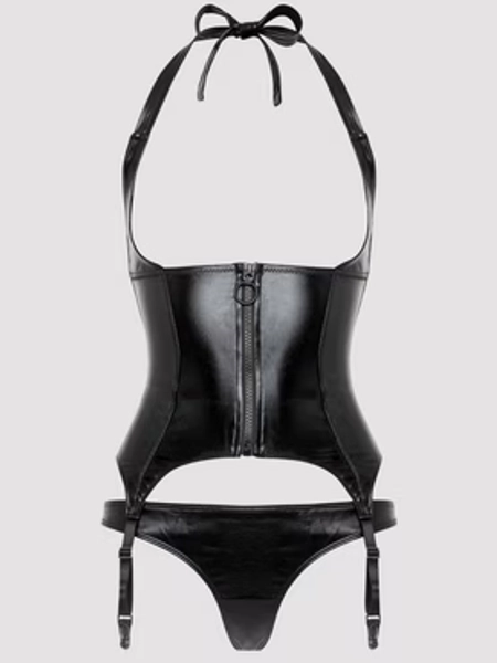 Lovehoney Wet Look Underbust Bustier Set