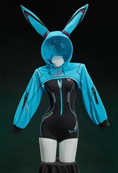 Vocaloid Hatsune Miku Cyber Bodysuit with Hooded Jacket