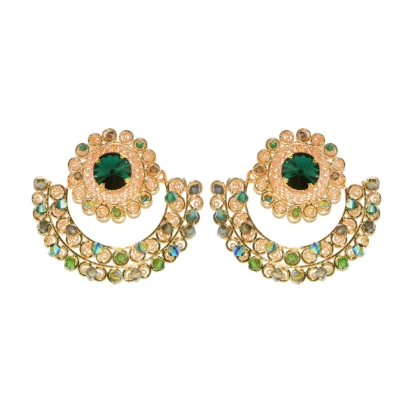 Arete filigrana Radiante con Cristales Emerald