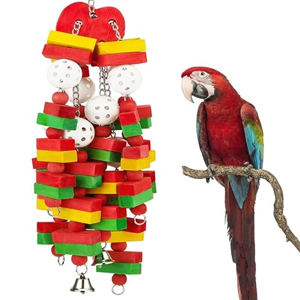 MEWTOGO Large Bird Parrot Toys for Cockatoos African Grey Macaws and Amazon Parrots Bird Gift
