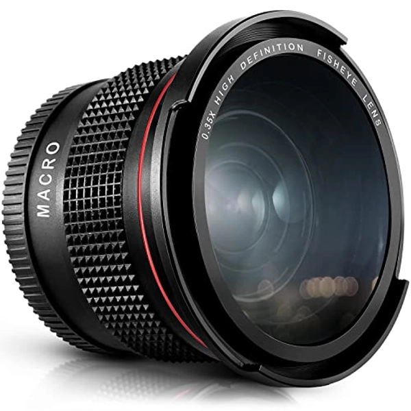 Altura Photo 58MM 0.35x Fisheye Canon Wide Angle Lens (w/Macro Portion) for DSLR Cameras EOS Rebel 70D 77D 80D 90D T8i T7 T7i T6i T6s T6 T5i T5 T4i T3i T100 SL1 SL2 SL3 - Wide Angle Lens Canon Mount