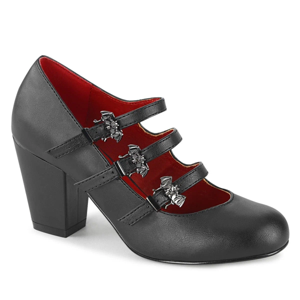 Demonia VIVIKA-38 | Black Vegan Leather Mary Janes