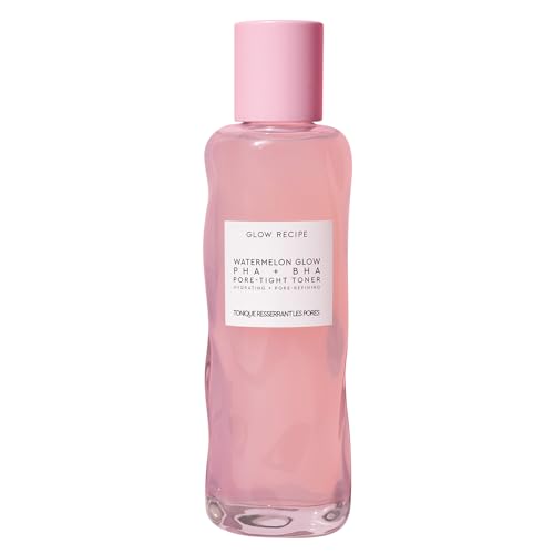 Glow Recipe Watermelon Glow BHA + PHA Pore-Tight Toner - Mild Exfoliating Toner with Hyaluronic Acid + Cactus Water + Cucumber + Tea Tree Extract - Soothing + Refining for Face (150ml/5oz) - 150 ml (Pack of 1)