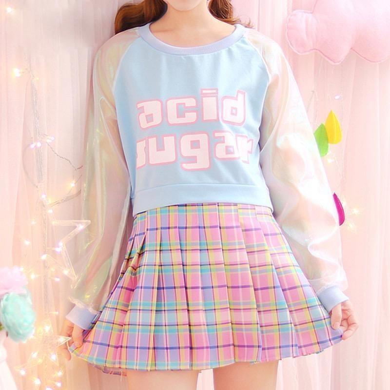Acid Sugar Crop Top - Blue