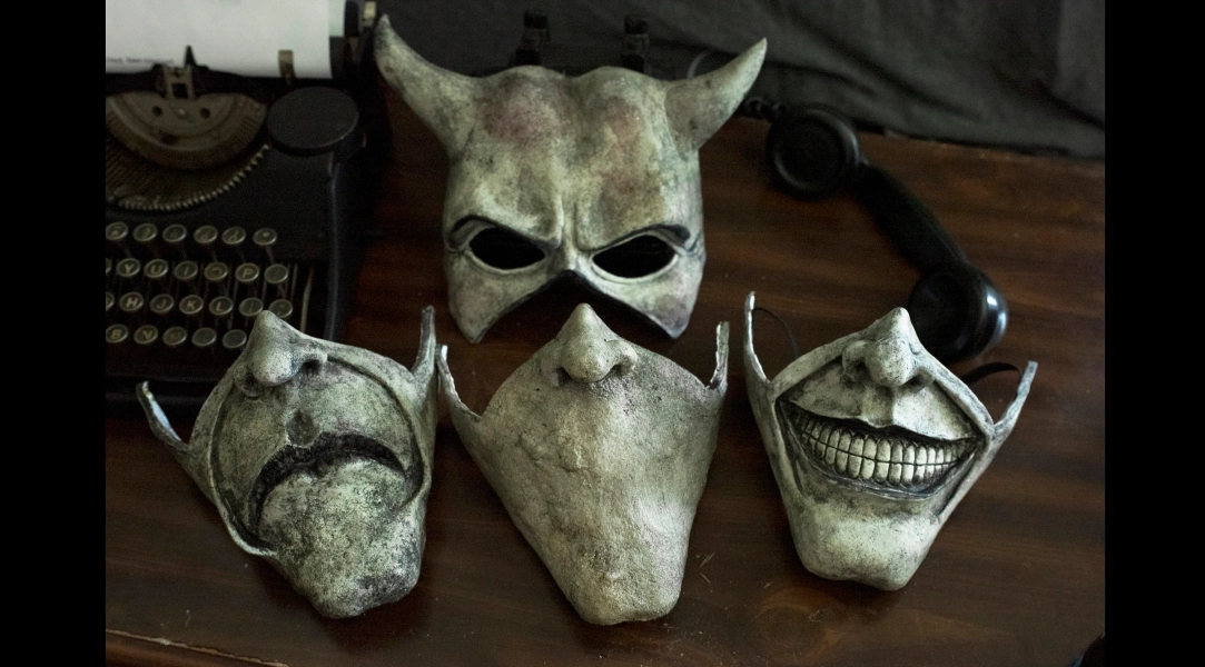 Black phone mask happy