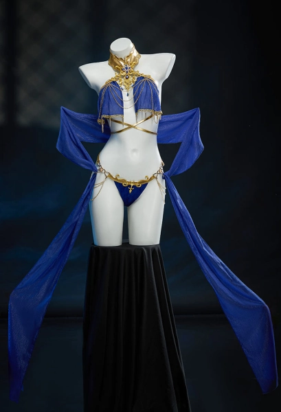 Lingerie Set Neck-hanging Cutout Top and Panty with Ribbon