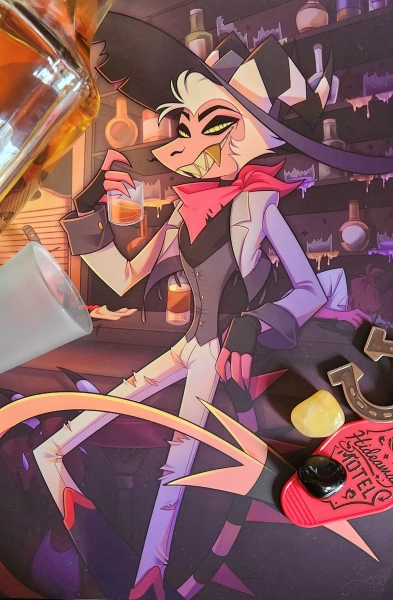 Helluva Boss Striker A4 Art Print 'Bar Stop'