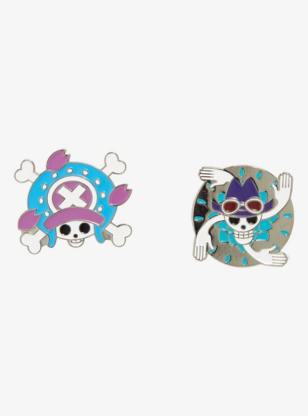 One Piece Chopper & Robin Jolly Roger Enamel Pin Set