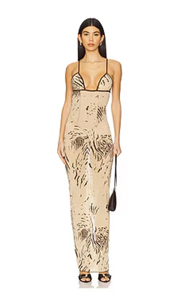 Poster Girl Hun Dress in Beige Zebra from Revolve.com