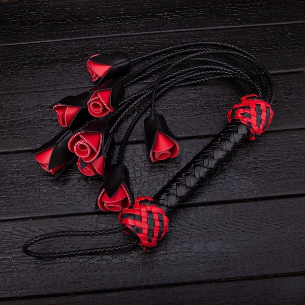 Handmade Rose-Inspired Rope Art BDSM Whip - Adult Spanking and Bondage Whip for Couples, Perfect for Shibari and Restraint Play MATURE