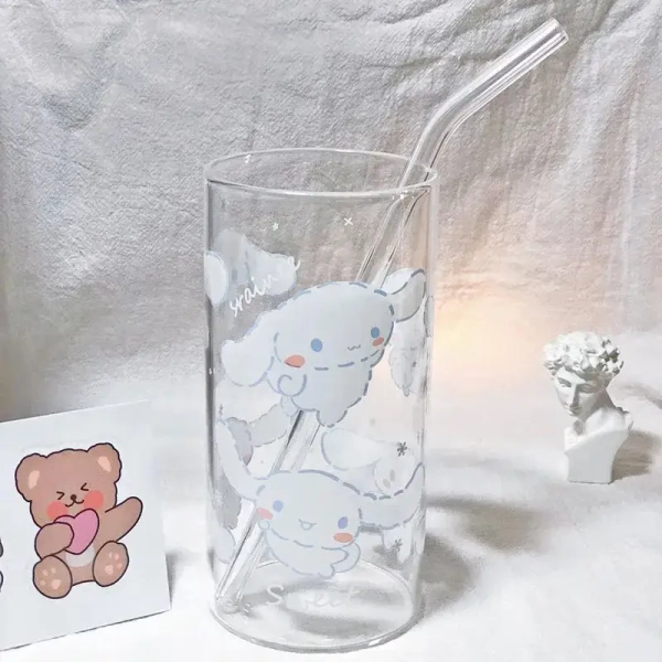 Cinna Pup Glass Featuring Adorable Cinnamoroll Puppy Print