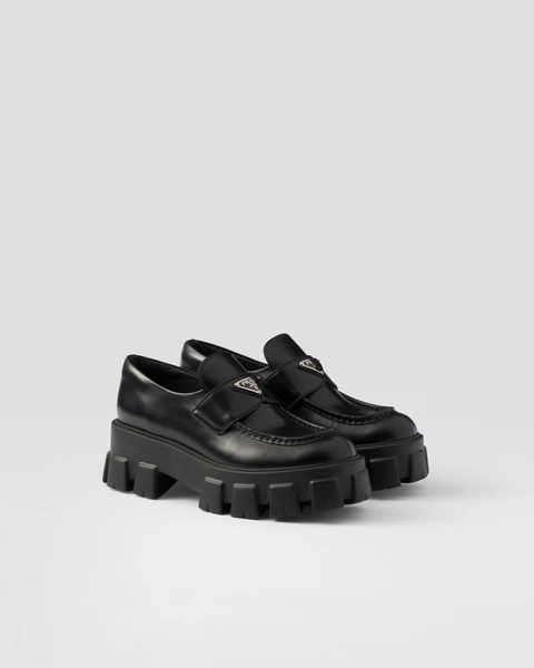 Brushed leather Monolith loafers