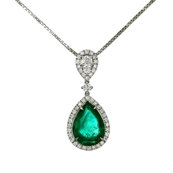 Γυναικείο Κολιέ με σχέδιο Δάκρυ από Λευκόχρυσο 18Κ P-63001