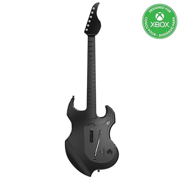 PDP RIFFMASTER Wireless Guitar Controller for Xbox Series X|S, Xbox One, Windows 10/11 PC, Rock Band 4, Fortnite Festival, Audio Jack, Rechargeable Battery, Officially Licensed by Microsoft – Black - XBOX