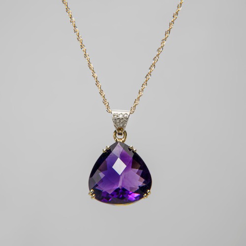 14k Yellow Gold Amethyst (9.53ct.) Pendant