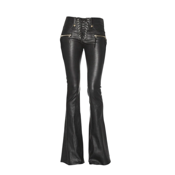 Women's Slim Lace-Up Flared Pants