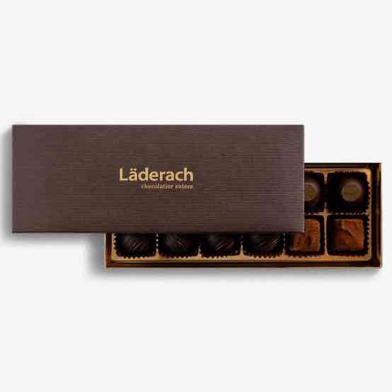 Läderach Dark Chocolate Truffles Grand Cru Assorted 12pcs per box