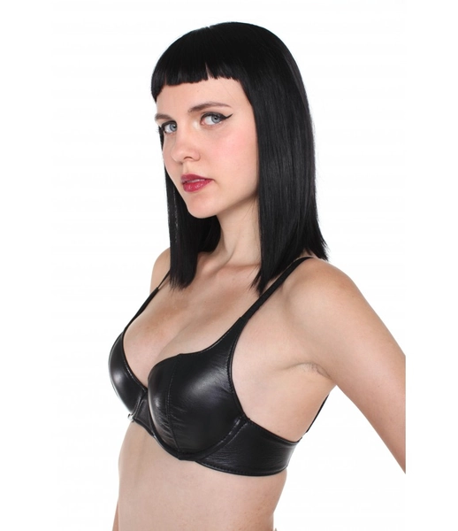 Women's Leather Push Up Bra