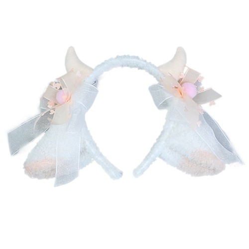 Adorable Sheep Headband - Beige Horns