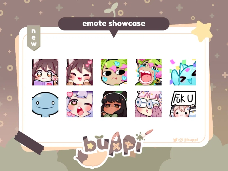 custom emotes ✿ by buppi 🩹🌱 (@buppi) (x1)