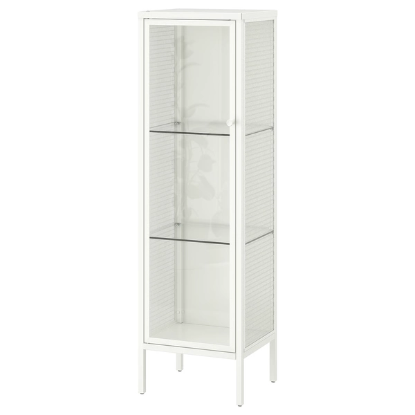 BAGGEBO Glass-door cabinet - metal/white 13 3/8x11 3/4x45 5/8 "