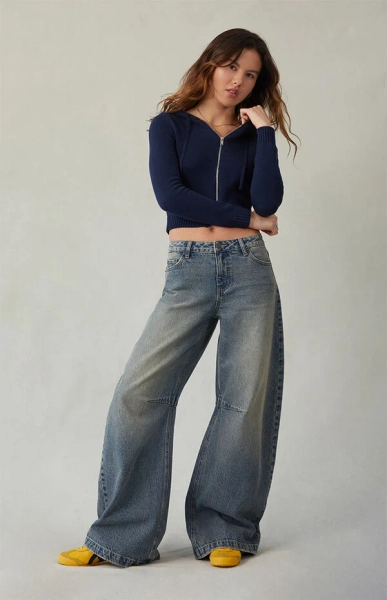 Remi Baggy Barrel Jeans Dart Dark Indigo