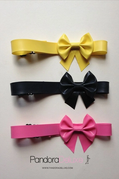 Latex Bow Choker - Pandora Deluxe
