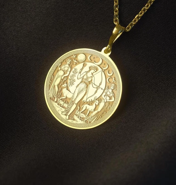 14k Solid Gold Artemis Pendant