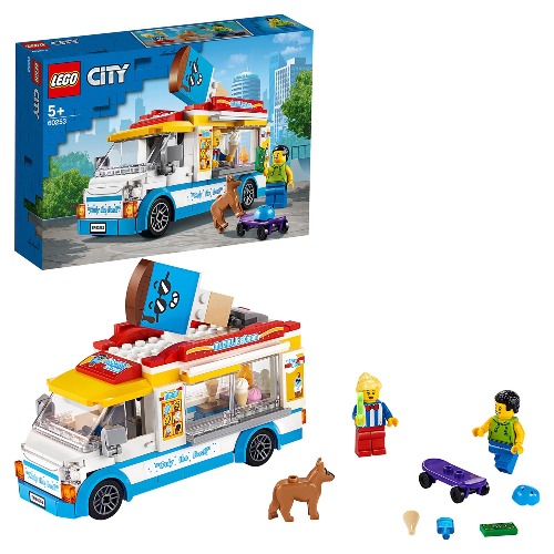 LEGO 60253 City Great Vehicles Ice Cream Van Truck Toy, Set with Skater & Dog Figure, Toys for Boys and Girls age 5 plus Year Old, Gift Idea