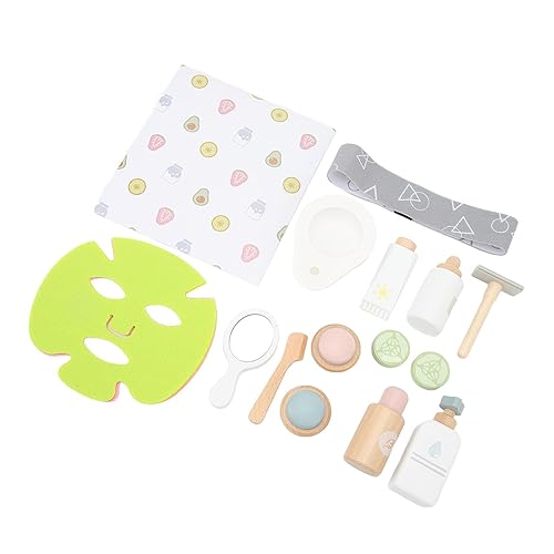Wooden Cosmetic Set Toys, Realistic Role Play Interactive Skin Care Simulation Children Make Up Set for Girls for Home