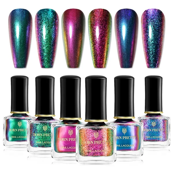 BORN PRETTY Chameleon Nail Polish Eternal Life Destiny Fairy Sequins nail polish Varnish 6 Bottles 6ml