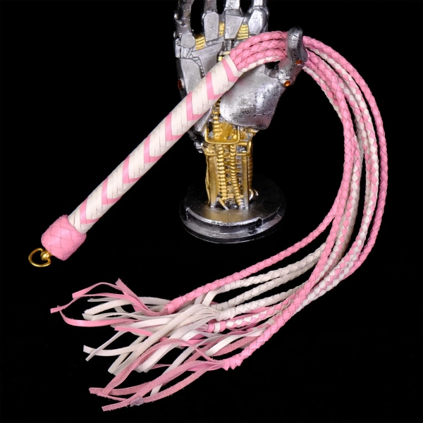 Genuine Leather Flogger Spanking/BDSM Flogger For Women/Thuddy Floggers And Whips Mature/Punishment Toys Kit/Handmade Pink Floggers 23.6"