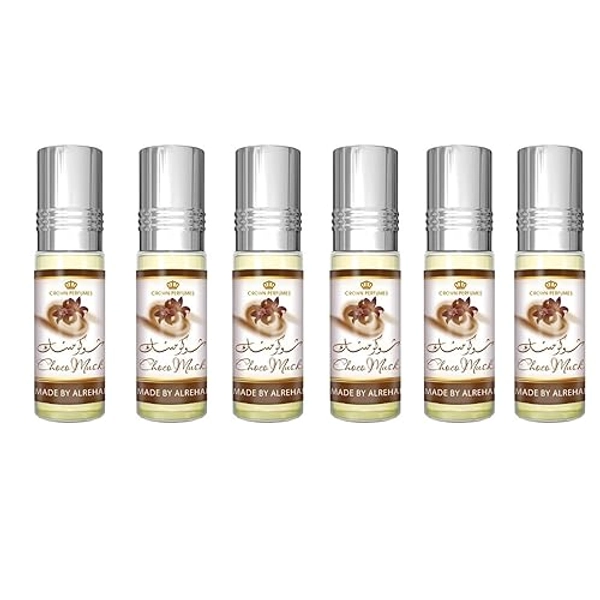Prime Sports Shop Arabian Oil Fragrance Perfume Choco Musk Sweat Chocolate Aroma Smell Cent - 6 x 6ml by Al Rehab product fresh flat packed.