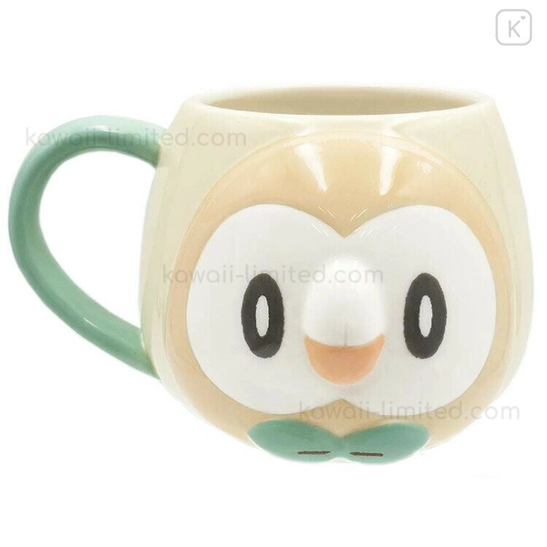 Japan Pokemon 3D Porcelain Mug - Rowlet : Pokepeace Face