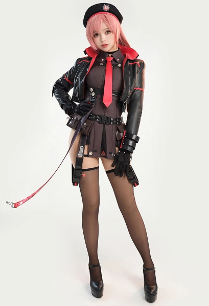 Goddess of Victory: Nikke Rapi Cosplay Game Hut Hemd Choker Gürtel Socken Cosplay Kostüm