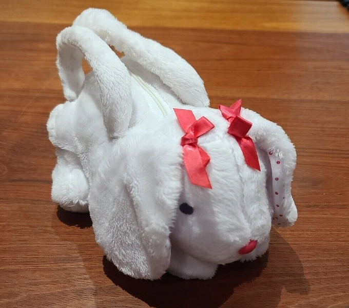 Carters Plush Bunny Purse Plushies Huggable Animal Purse Incredibly Soft w/zippe