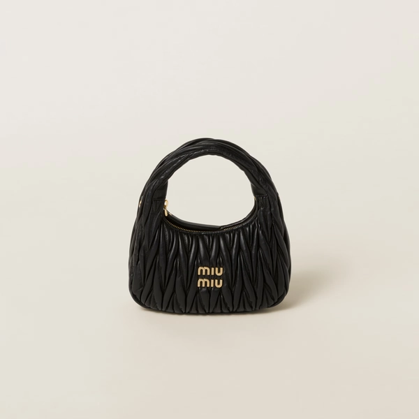 Wander matelassé nappa leather hobo bag