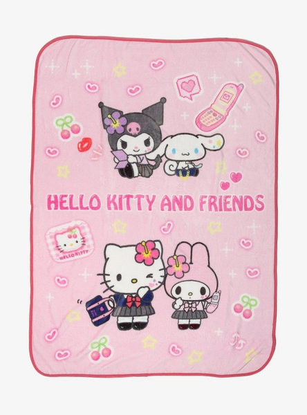 Hello Kitty And Friends Kogyaru Throw Blanket