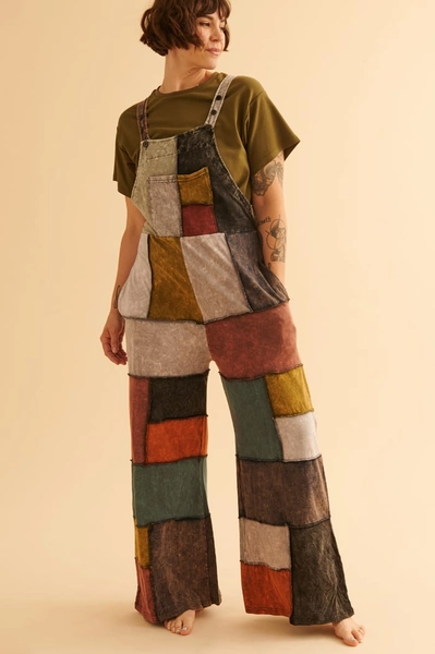 Rustic Patchwork Overalls