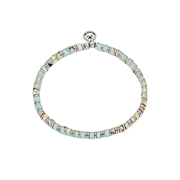 Serpentine Gemstone Stretch Bracelet