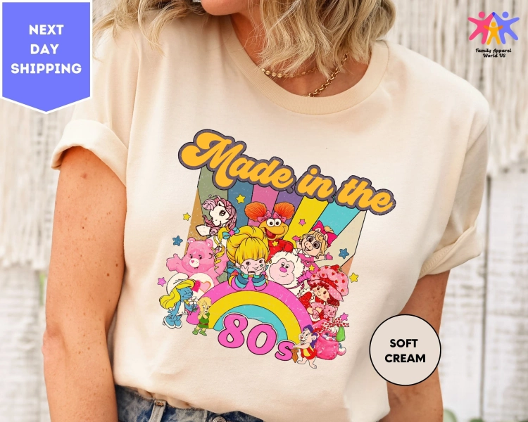 Made in the 80s Shirt, Birthday Shirt, 80s Party Rainbow Shirt, 80s Birthday Party Shirt, 80s Shirt, 80s Women Shirt, Birthday Gifts Shirts