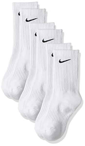 Performance Lightweight Crew Training Socks (3 Pair) (Medium, White/Black)