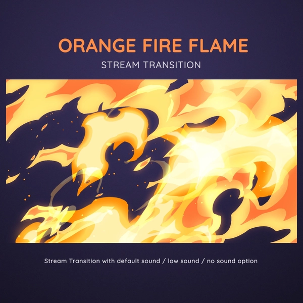 Fire Flame Cast Pastel Orange Cartoon Transition | Colorful Stream Transition | Animated Stream Transition  | Orange Purple Stream Stinger