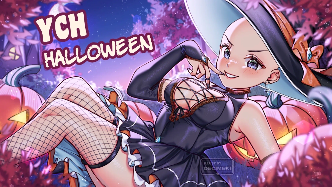YCH - Halloween - Spooky - Banner  by Decimeki (@Decimeki)