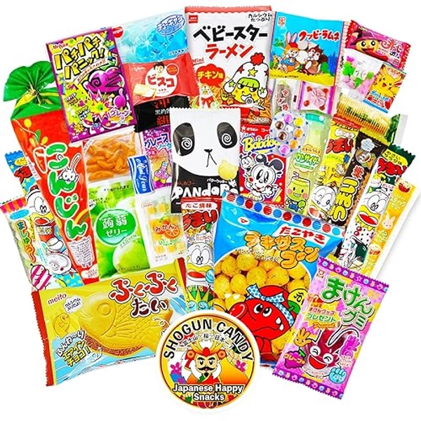 SHOGUN CANDY a 32 piece collection of assorted Japanese snacks and candy gift for Japanese sweets box