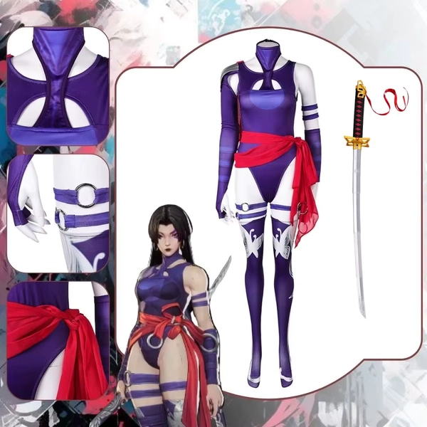 Rivals Psylocke Cosplay Women Costume Jumpsuit for Female Disguise Clothes Fantasy Roleplay Outfits Halloween Carnival Suit - AliExpress 200000532
