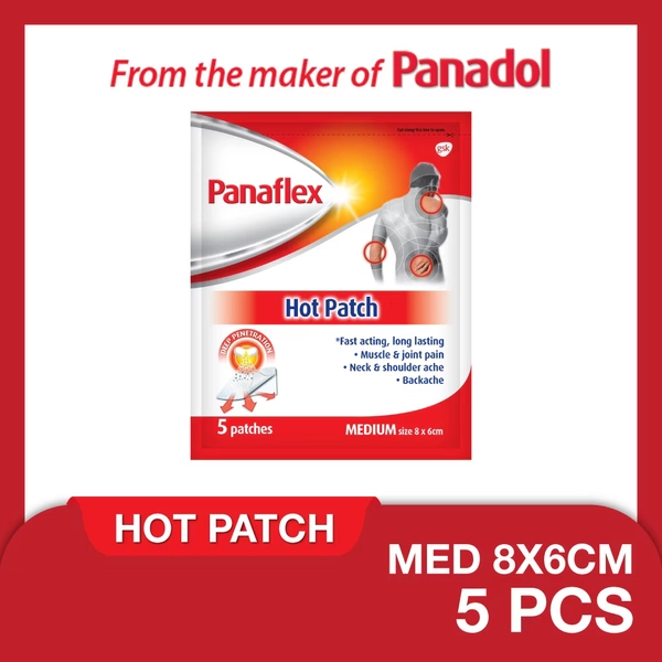 Hot Medium Patch 8x6cm (To Relief Muscle & Joint Pain, Neck & Shoulder Ache & Backache) 5s
