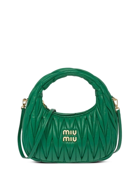 Miu Miu Mini Wander Matelassé Shoulder Bag | Green | FARFETCH